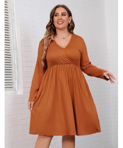 Plus Size Summer Dress Women's V Neck Short Sleeve A Line Flowy Midi Dresses Plus Size Floral Party Dress Caramel $22.62 Dresses