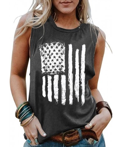 Patriotic Shirts for Women American Flag Tank Top Women Red White and Blue Shirts for Women O_dark Gray $10.25 Tanks