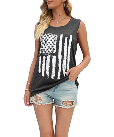 Patriotic Shirts for Women American Flag Tank Top Women Red White and Blue Shirts for Women O_dark Gray $10.25 Tanks