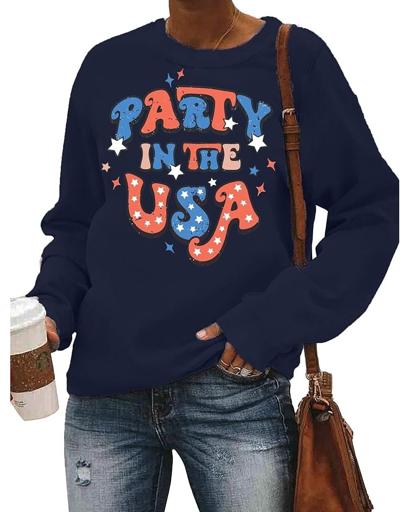 USA Sweatshirt Women American Flag Shirt Patriotic TShirt Stars Stripes Pullover 4th of July Tee Tops Navy2 $17.54 Hoodies & ...