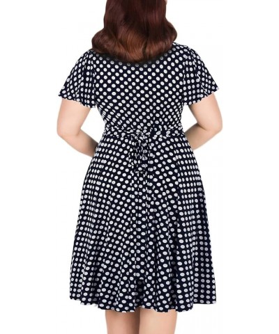 Nemidor® Women's V-Neckline Stretchy Casual Midi Plus Size Bridesmaid Dress Navy Dot $23.77 Dresses