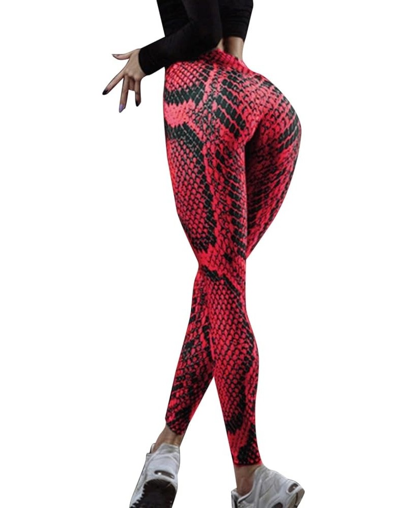 Compression Leggings for Women,Womens Yoga Pants Colorful Striped Print High Waist Tight Casual Workout Leggings Z42-red $11....