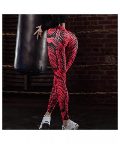 Compression Leggings for Women,Womens Yoga Pants Colorful Striped Print High Waist Tight Casual Workout Leggings Z42-red $11....