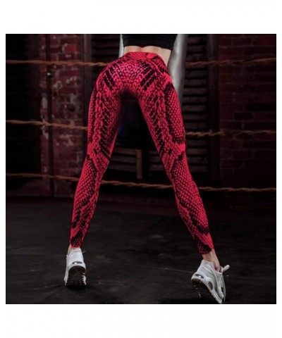 Compression Leggings for Women,Womens Yoga Pants Colorful Striped Print High Waist Tight Casual Workout Leggings Z42-red $11....