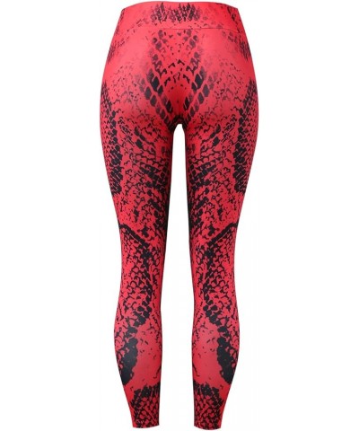 Compression Leggings for Women,Womens Yoga Pants Colorful Striped Print High Waist Tight Casual Workout Leggings Z42-red $11....