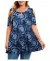 Plus Size Cold Shoulder Tops For Women Sexy Ruffle Short Sleeve Tunic Paisleyblue $14.03 Tops