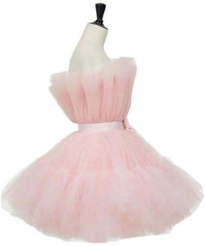 Women's Strapless Mini Tulle Prom Dress Tutu Short Homecoming Cocktail Party Dresses Fuchsia $33.75 Dresses