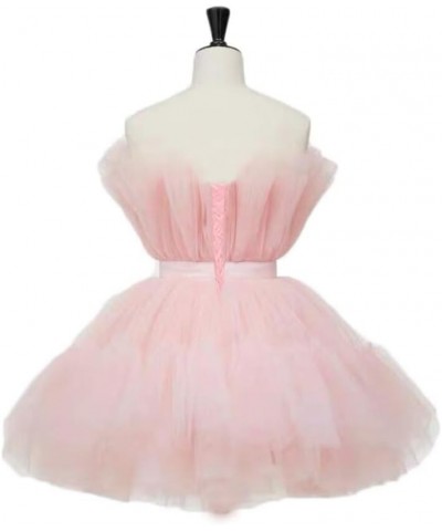 Women's Strapless Mini Tulle Prom Dress Tutu Short Homecoming Cocktail Party Dresses Fuchsia $33.75 Dresses