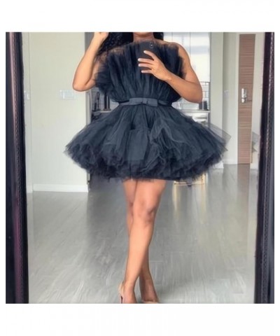 Women's Strapless Mini Tulle Prom Dress Tutu Short Homecoming Cocktail Party Dresses Fuchsia $33.75 Dresses