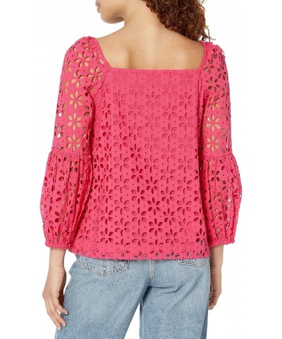 Women's Eyelet Blouse Passion Pink $46.49 Blouses