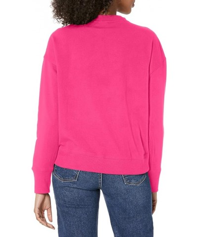 Women's Long Sleeve Script Logo Pullover Rose Violet $12.89 Activewear