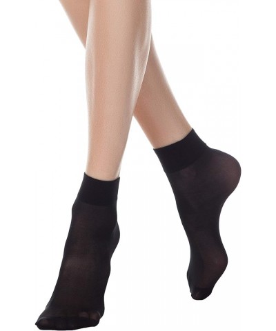 Conte Semi Opaque Anklet High Soft Nylon Socks with Reinforced Toe Tension 40 Den Black (Nero) 6 $10.00 Socks