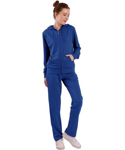 Velour Tracksuit Womens 2 Piece Outfits Sweatshirt Jogger Sweatpants Set Full Zip Hoodie Jogging Sweatsuit Blue-ljs300 $19.80...