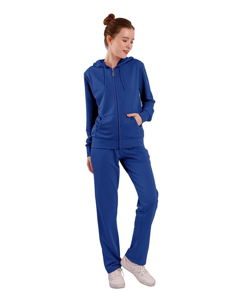 Velour Tracksuit Womens 2 Piece Outfits Sweatshirt Jogger Sweatpants Set Full Zip Hoodie Jogging Sweatsuit Blue-ljs300 $19.80...