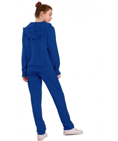 Velour Tracksuit Womens 2 Piece Outfits Sweatshirt Jogger Sweatpants Set Full Zip Hoodie Jogging Sweatsuit Blue-ljs300 $19.80...