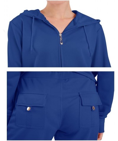 Velour Tracksuit Womens 2 Piece Outfits Sweatshirt Jogger Sweatpants Set Full Zip Hoodie Jogging Sweatsuit Blue-ljs300 $19.80...