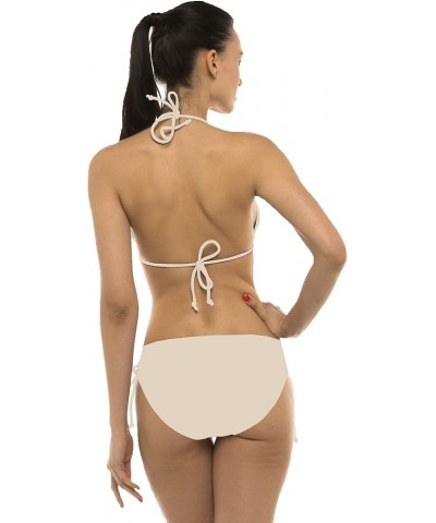 Hawaii UPF50+ Women Rash Guard Triangle Stringer Workout Bikini Bottom (SBB) Beige $9.75 Swimsuits