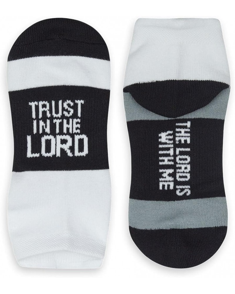 Inspirational Athletic Running Socks | Women's Woven Low Cut | Inspirational Slogans | Over 25 Styles Trust in the Lord (Blac...