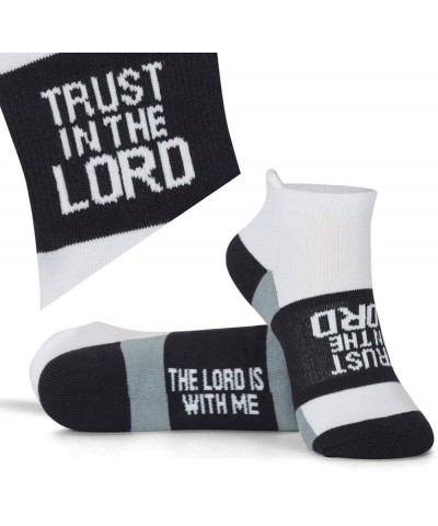 Inspirational Athletic Running Socks | Women's Woven Low Cut | Inspirational Slogans | Over 25 Styles Trust in the Lord (Blac...