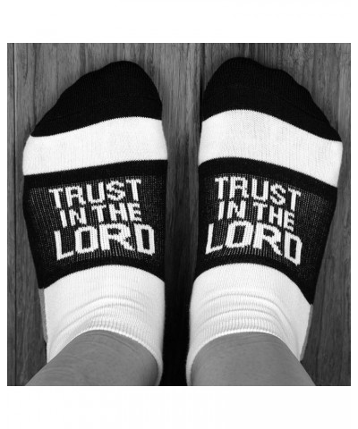 Inspirational Athletic Running Socks | Women's Woven Low Cut | Inspirational Slogans | Over 25 Styles Trust in the Lord (Blac...