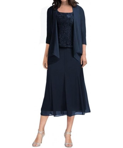 Mother of The Bride Dresses with Jacket Mother of The Groom Dresses Lace Wedding Guest Dresses for Women Navy Blue $34.50 Dre...