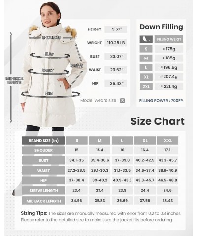 Women's Winter Long Warm Puffer Jacket Warm Down Coat with Faux Fur Removable Hood White $37.62 Jackets