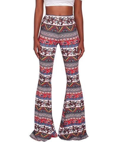 Women High Waisted Fit Flare Ethnic Paisley Floral Bell Bottoms Yoga Pants Flared Leggings Boho7 $22.79 Leggings