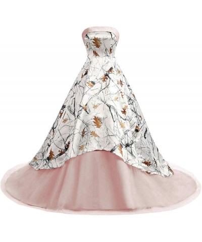 Women's Camouflage Wedding Dress Tulle Ball Gown Prom Quinceanera Dresses Blush $40.92 Dresses