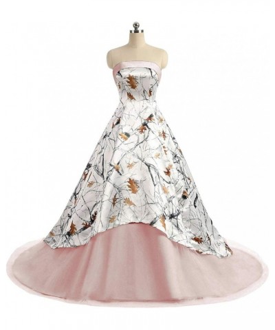 Women's Camouflage Wedding Dress Tulle Ball Gown Prom Quinceanera Dresses Blush $40.92 Dresses