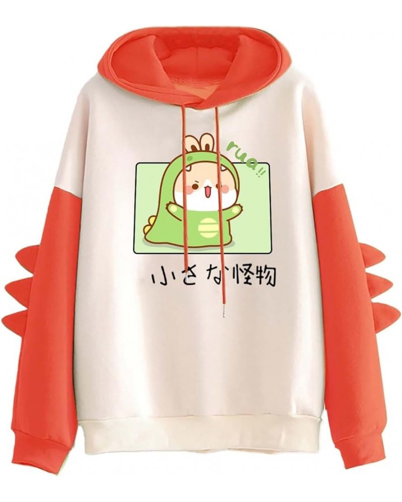 Aesthetic Hoodie Cute Sweatshirt Clothing For Teens Girls Dinosaur Shirt Women Cute Jackets For Women Red $8.01 Hoodies & Swe...