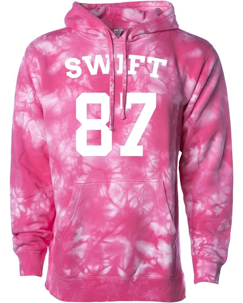 Swift 87 - Boyfriend Dating Football Player Unisex Hoodie Sweatshirt Pink Tie Dye $17.69 Activewear