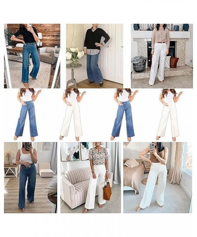 Oprah Favorite Jeans Stretch Seamed Front Jeans, Elastic Wide Leg Denim Pants High Waisted Jean for Women A $26.99 Jeans