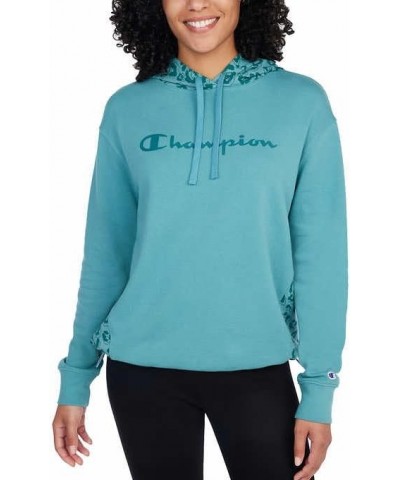 Women’s Powerblend Hoodie, Women’s Sweatshirts, Pullover Sweatshirts, Women’s Pullovers, All Over Print Blue $15.48 Activewear