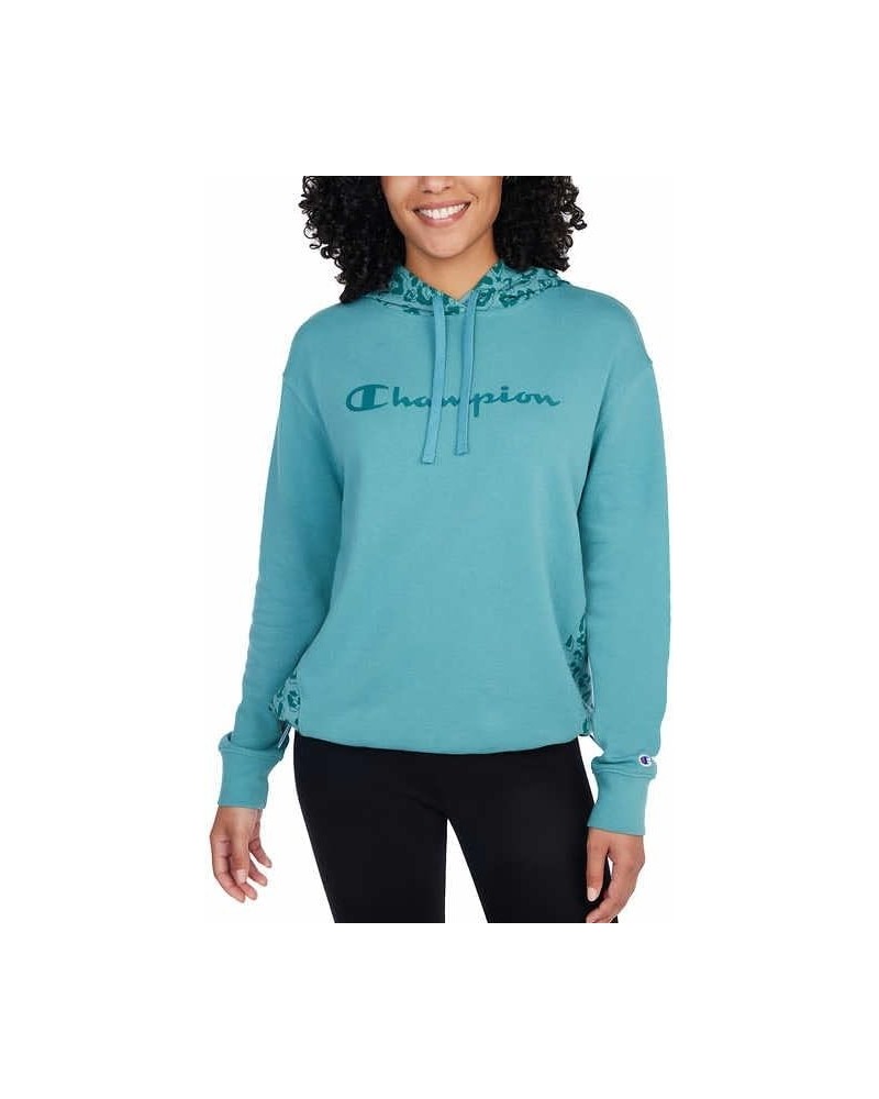 Women’s Powerblend Hoodie, Women’s Sweatshirts, Pullover Sweatshirts, Women’s Pullovers, All Over Print Blue $15.48 Activewear