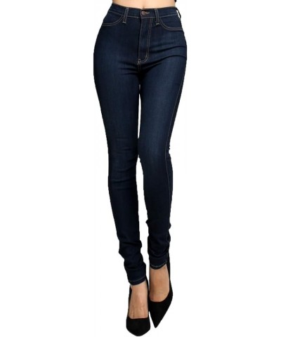 Vibrant Women's Classic High Waist Denim Skinny Jeans Original Dark Stone $19.74 Jeans