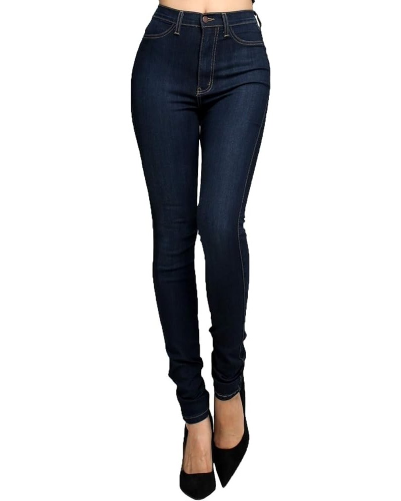 Vibrant Women's Classic High Waist Denim Skinny Jeans Original Dark Stone $19.74 Jeans