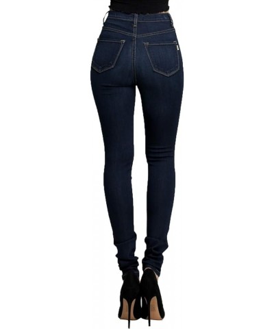 Vibrant Women's Classic High Waist Denim Skinny Jeans Original Dark Stone $19.74 Jeans