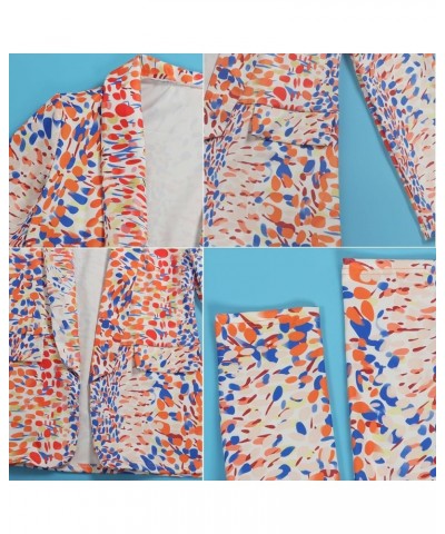 Women's Casual Blazers Jacket Tie Dye Lapel Open Front Cardigan Jacket for Work Office 00orange $16.87 Blazers