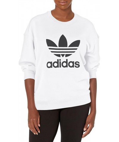 Women's Trefoil Crew Sweatshirt White $20.34 Activewear