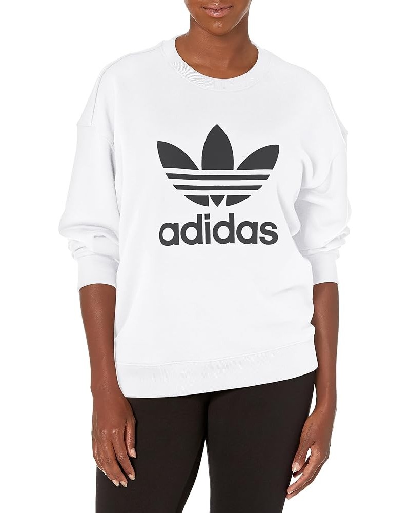 Women's Trefoil Crew Sweatshirt White $20.34 Activewear