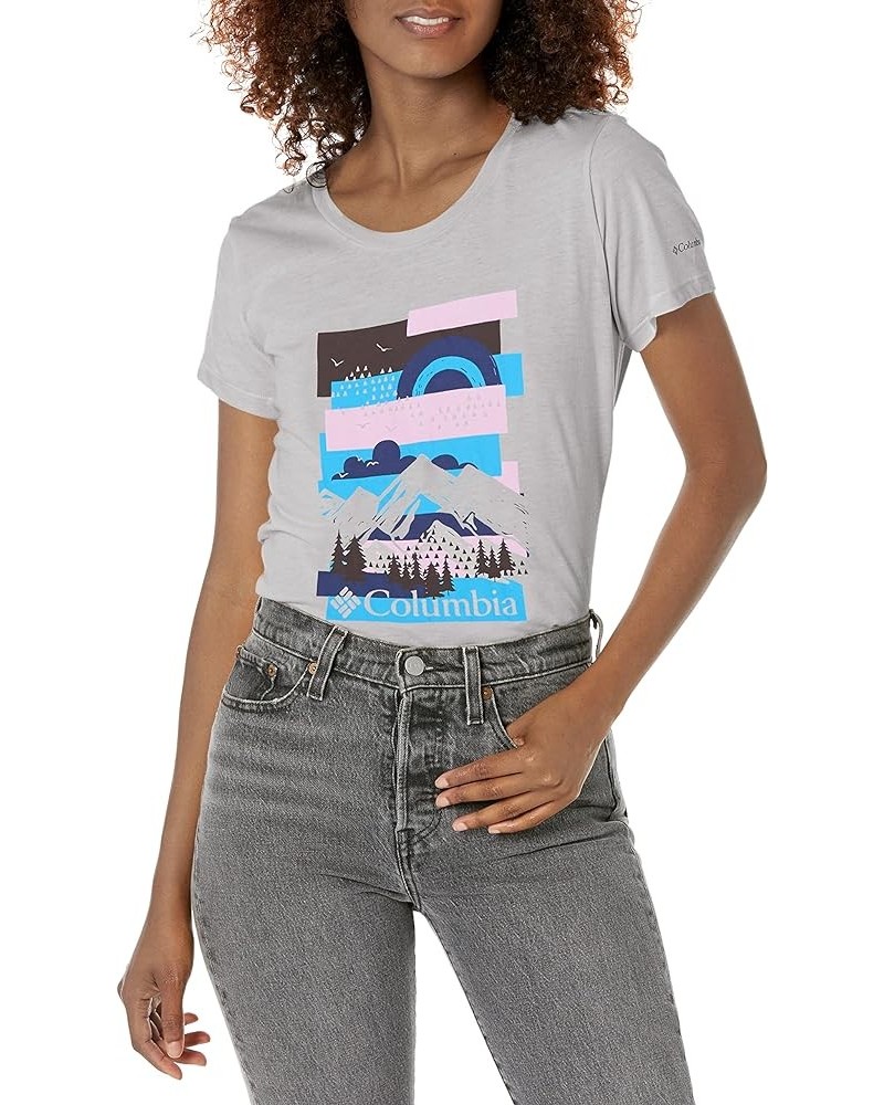 Women's Daisy Days Short Sleeve Graphic Tee Grey Heather/Scenic Collage $14.24 Activewear