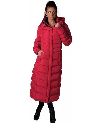 47" Women's Winter Coat Heavyweight Full Length Fleece Lined Maxi Puffer Long Coat Red $43.20 Jackets