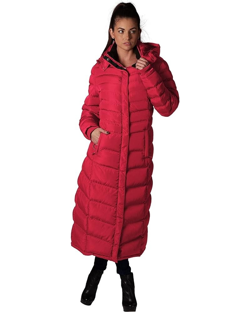 47" Women's Winter Coat Heavyweight Full Length Fleece Lined Maxi Puffer Long Coat Red $43.20 Jackets