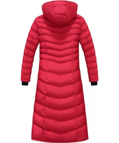 47" Women's Winter Coat Heavyweight Full Length Fleece Lined Maxi Puffer Long Coat Red $43.20 Jackets