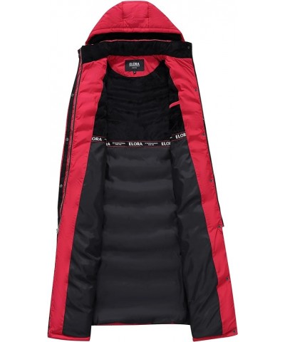 47" Women's Winter Coat Heavyweight Full Length Fleece Lined Maxi Puffer Long Coat Red $43.20 Jackets