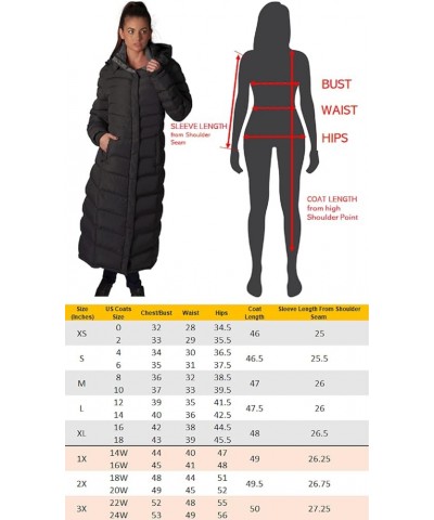 47" Women's Winter Coat Heavyweight Full Length Fleece Lined Maxi Puffer Long Coat Red $43.20 Jackets