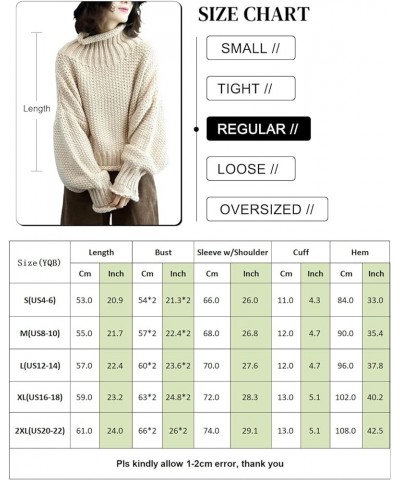 Women's Turtleneck Pullover Sweater Batwing Sleeve Oversize Chunky Knitted Tops YQB Yqb Black $23.10 Sweaters