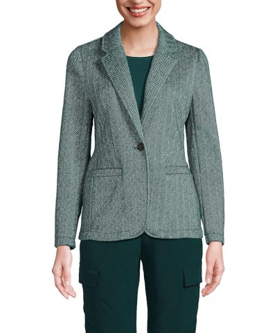 Women's Sweater Fleece Blazer Jacket - The Blazer Deep Balsam Herringbone $30.59 Jackets