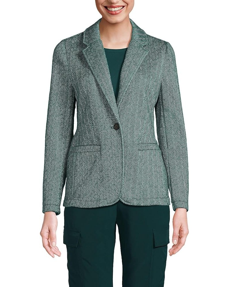 Women's Sweater Fleece Blazer Jacket - The Blazer Deep Balsam Herringbone $30.59 Jackets