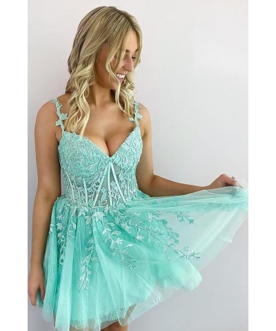 Spaghetti Strap Lace Homecoming Dresses for Teens 2023 Tulle Short Prom Dress Cocktail Gowns Mauve $33.59 Dresses